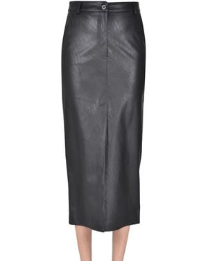 Pinko Gonna a tubino in ecopelle - Grigio