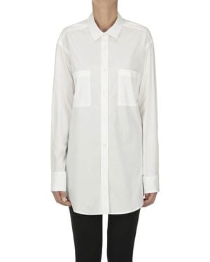 Caliban Oversized Cotton Shirt - White