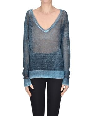Aragona Pullover leggero in lino - Blu