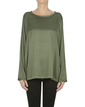 HER SHIRT HER DRESS Silk Blouse - Green