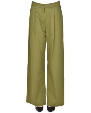 HOD Wide Leg Cotton Pants - Green