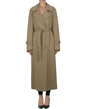 No Name Lyocell And Cotton Trench - Natural