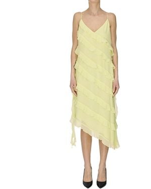 Nenette Ruched Chiffon Dress - Yellow