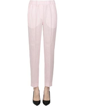 Peserico Cigarette Linen Pants - Pink