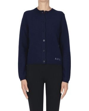 A.P.C. Virgin Wool Cardigan - Blue
