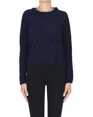 Semicouture Buttoned Back Pullover - Blue