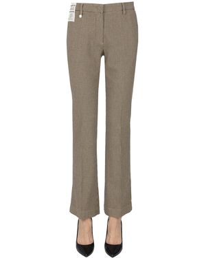 Re-hash Pantaloni stampa micro pied de poule - Grigio