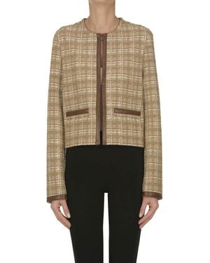 Pinko Finale Tweed Blazer - Natural