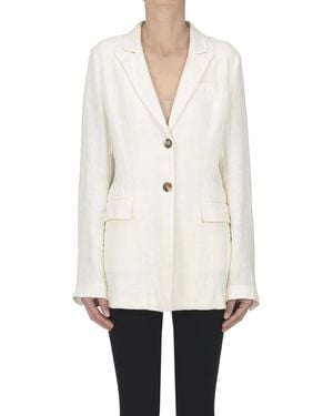 Kiltie Linen Blazer - White