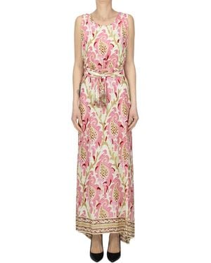 Maliparmi Printed Viscose Long Dress - Pink