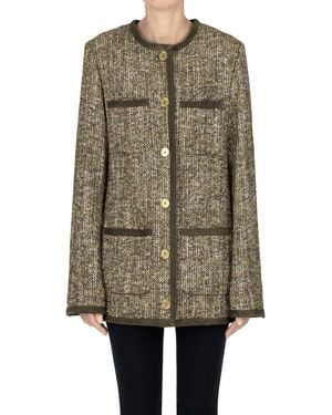 Golden Goose Tweed Long Coat - Green