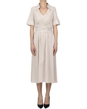 D.exterior Striped Dress - Natural