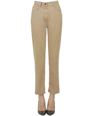 Peserico 5 Pockets Style Cotton Pants - Natural