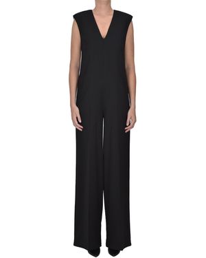 Semicouture Wool-blend Jumpsuit - Black
