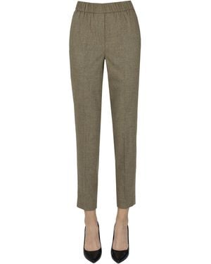 Peserico Embellished Side Bands Pants - Natural