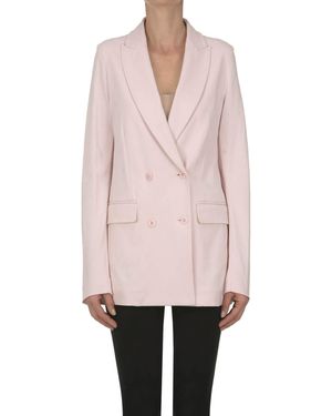 GOODMATCH Cotton Double Breasted Blazer - Pink