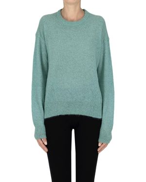 C.t. Plage Pullover in lana e pelliccia - Verde