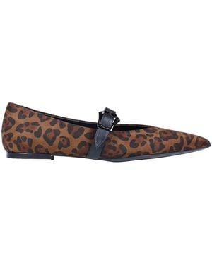 Sergio Levantesi Ballerine Mary Jane stampa animalier - Marrone