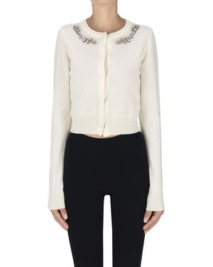 Jucca Jewel Details Cardigan - White