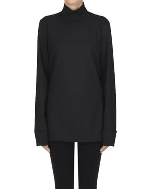 THE LATEST Wool-blend Blouse - Black