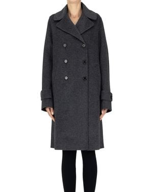 Aspesi Double-breasted Wool Coat - Black