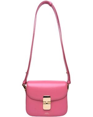 A.P.C. Grace Mini Leather Bag - Pink