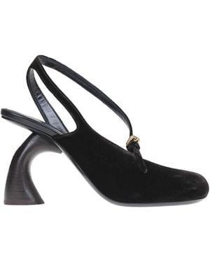 Dries Van Noten Velvet Sandals - Black
