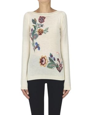 Etro Flower Embroidery Pullover - White