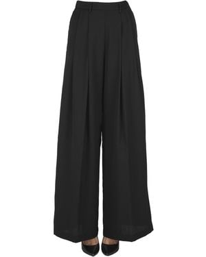 Pomandère Wide Pants With Darts - Black