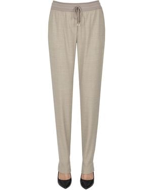Lorena Antoniazzi Pantaloni Jogger in misto lana - Neutro