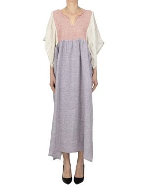 Ninaleuca Linen Long Dress - Gray