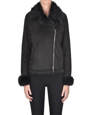 Betta Corradi Giacca stile Biker in ecosuede - Nero