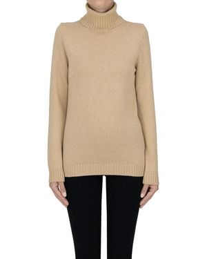 Anneclaire Turtleneck Cashmere Pullover - Natural