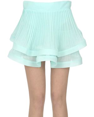 SIMONA CORSELLINI Pleated Mini Skirt - Blue
