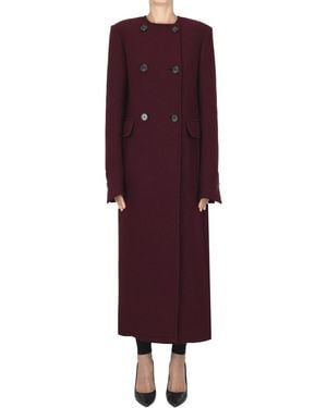 N°21 Double-breasted Long Coat - Purple