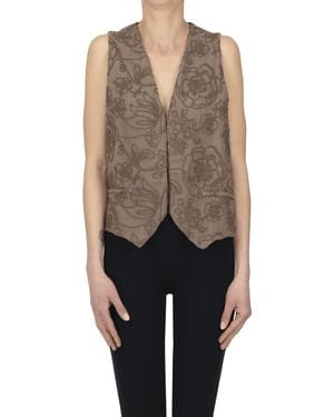 Whyci Embroidered Gilet - Brown