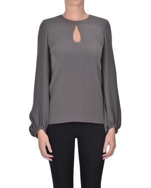 P.A.R.O.S.H. Crepè Blouse - Gray