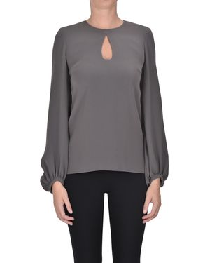 P.A.R.O.S.H. Blusa in crepè - Grigio