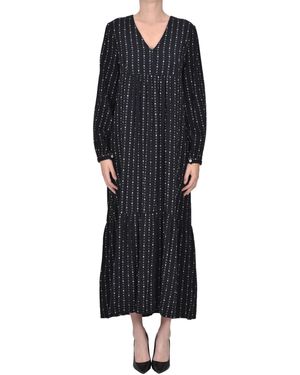 B'Sbee Embroidered Cotton Long Dress - Black