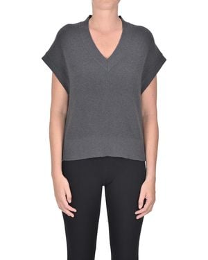 Purotatto Ribbed Cashmere Gilet - Gray
