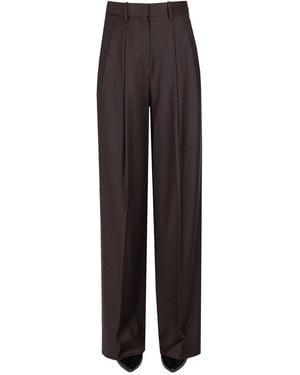 Theory Wool Darts Pants - Brown