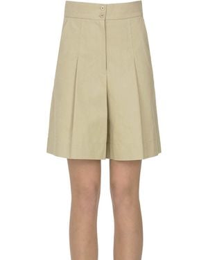 A.P.C. Cotton Shorts With Darts - Natural