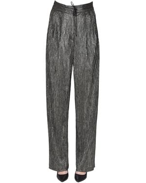 Forte Forte Jacquard Fabric Pants With Lurex - Gray