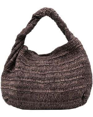 P.A.R.O.S.H. Woven Rafia Shoulder Bag - Brown