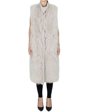 S.W.O.R.D Knitted Gilet With Fur - White