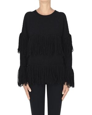 Pinoro Fringed Pullover - Black