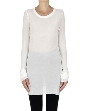 Rick Owens Ribbed Long T-shirt - White