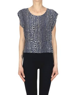 Grifoni Polka Dot Silk Top - Blue