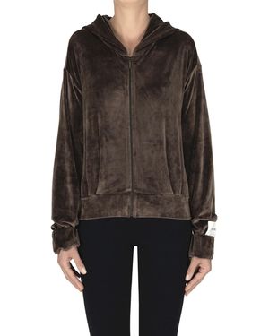 hinnominate Felpa in ciniglia con zip - Nero