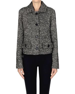 Compagnia Italiana Cropped Tweed Blazer - Black